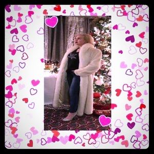Full Length Vanilla Ice Mink Coat w/ Fox collar
